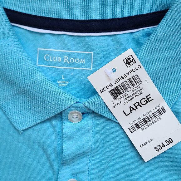 Club Room Light Blue Polo size L NWT - Picture 5 of 7